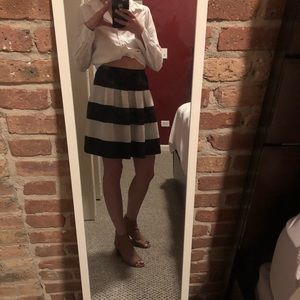 Jcrew navy striped skirt